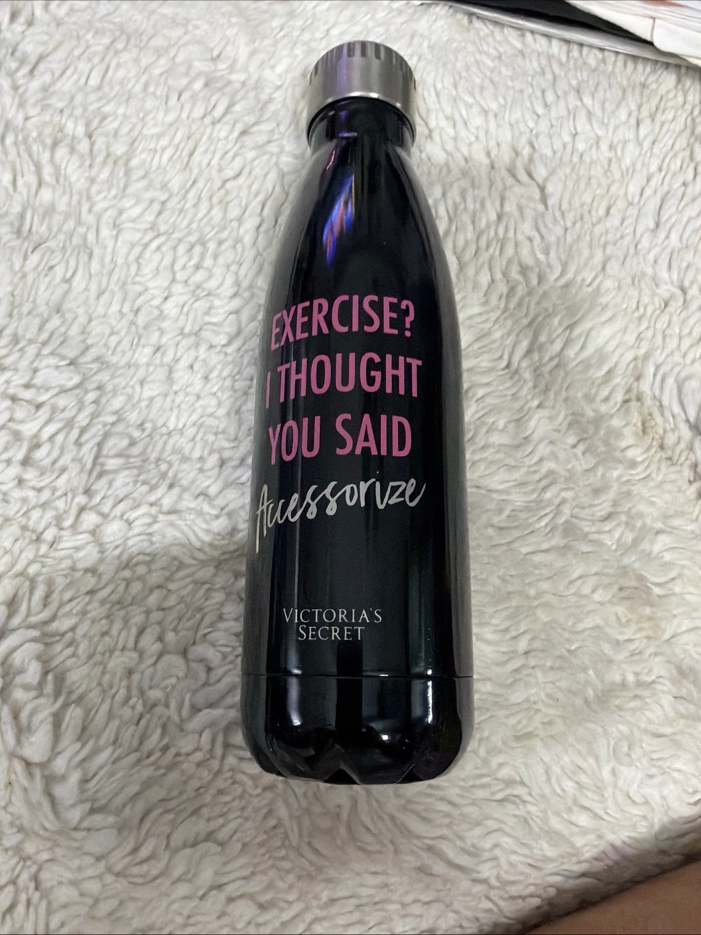 Victoria Secret hot /cold new water bottle black pink logo